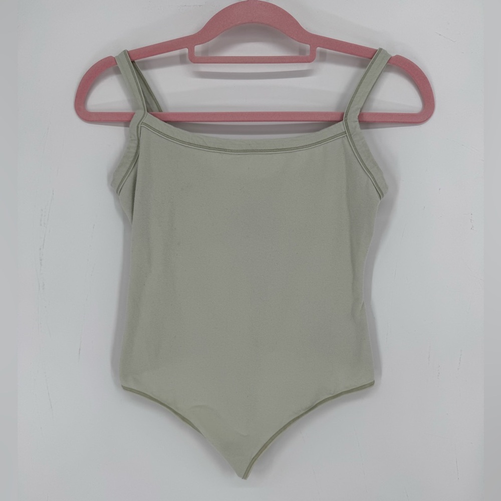SKIMS Sage Green Scoop Neck Bodysuit
